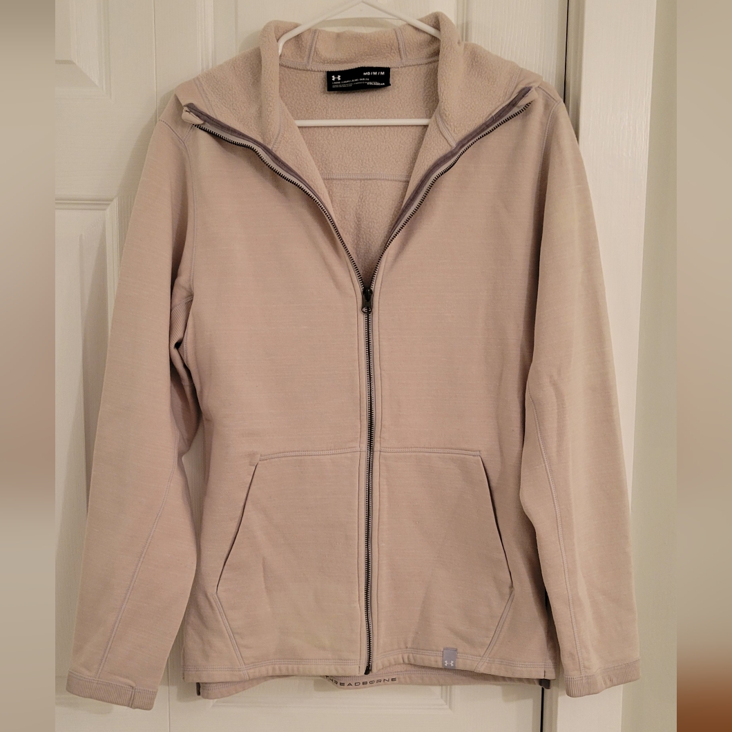 Men's Under Armor Hoodie Size Medium Light Tan